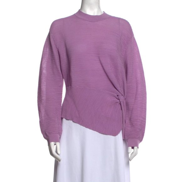 Michelle Mason Long Sleeve Twist Sweater in Lilac Sz SP - Picture 4 of 10